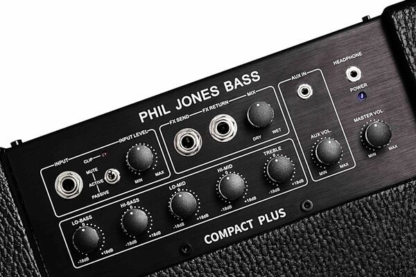 open zoom image for Phil Jones Bass Compact Plus BG-450 Bass Combo Amplifier (500 Watts, 4x5"), Black, Open Box (Like New), Detail Control Panel