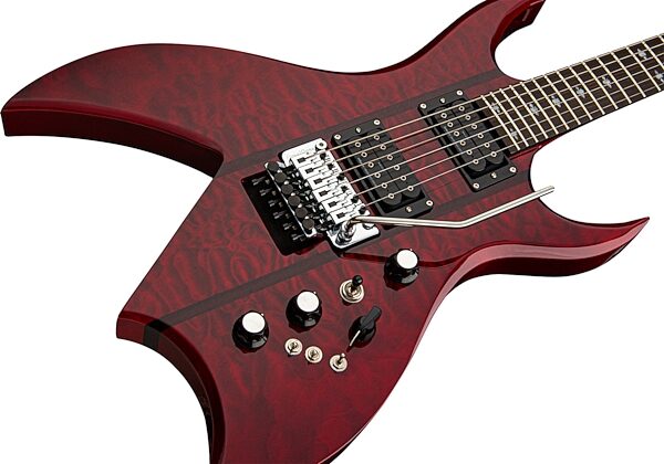 open zoom image for BC Rich Rich "B" ST Electric Guitar, Transparent Red, Action Position Back