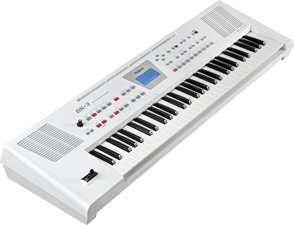 open zoom image for Roland BK-3 Backing Keyboard, 61-Key, White - Angle