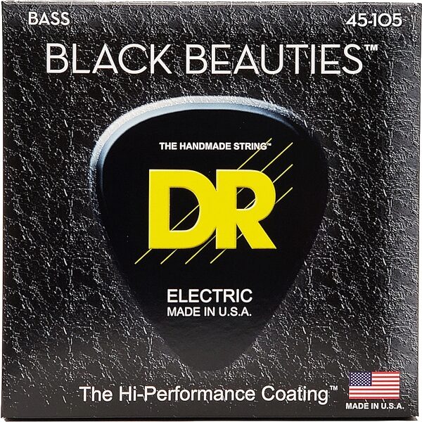 open zoom image for DR Strings BKB45 Black Beauties Electric Bass Strings (Medium, 45-105), Single Pack, Medium, 45-105, BKB-45, view
