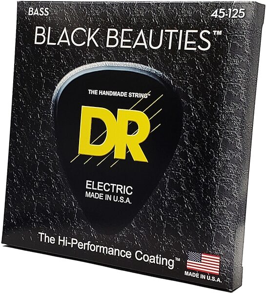 open zoom image for DR Strings BKB545 Black Beauties 5-String Electric Bass Strings (Medium, 45-125), Single Pack, Medium, 45-125, BKB-545, view