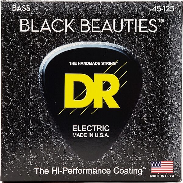 open zoom image for DR Strings BKB545 Black Beauties 5-String Electric Bass Strings (Medium, 45-125), Single Pack, Medium, 45-125, BKB-545, view