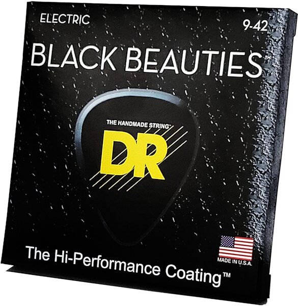 open zoom image for DR Strings Black Beauties Electric Guitar Strings, Light, 9-42, view