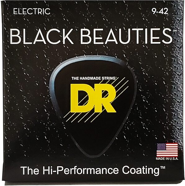 open zoom image for DR Strings Black Beauties Electric Guitar Strings, Light, 9-42, view
