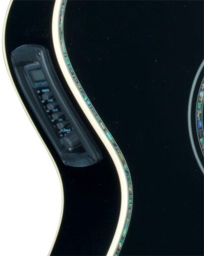 open zoom image for Breedlove Stage Concert Acoustic-Electric Guitar (with Gig Bag), Black Magic - Side