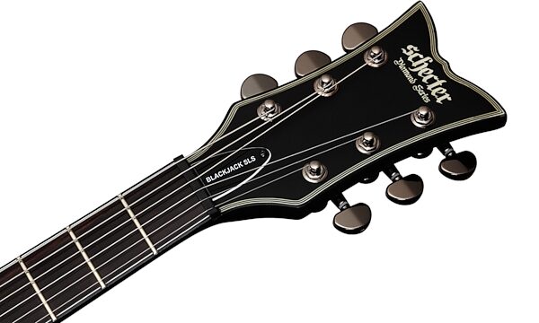open zoom image for Schecter BlackJack SLS Solo-6 Passive Electric Guitar, Satin Black Headstock