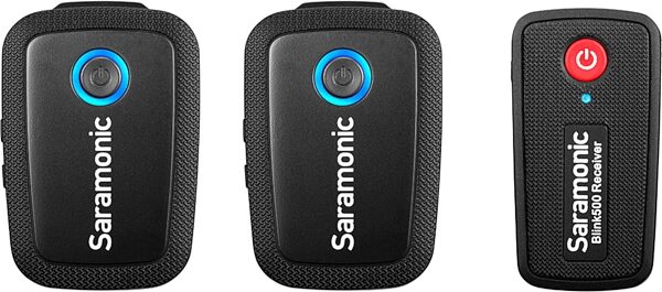 open zoom image for Saramonic Blink 500 B2 Dual Lavalier Camera Wireless Microphone System, Black, Action Position Front