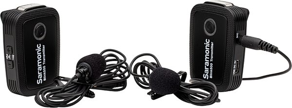 open zoom image for Saramonic Blink 500 B2 Dual Lavalier Camera Wireless Microphone System, Black, Action Position Front