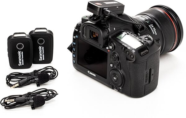 open zoom image for Saramonic Blink 500 B2 Dual Lavalier Camera Wireless Microphone System, Black, Action Position Front
