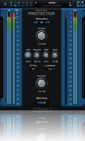 open zoom image for Blue Cat Audio Protector Limiter Plug-in Software, Digital Download, Action Position Back