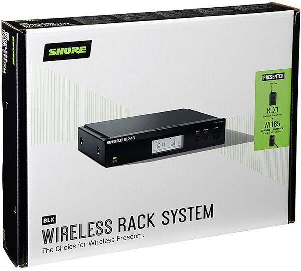open zoom image for Shure BLX14R/W85M Wireless WL185m Lavalier Microphone System, Band H9 (512 - 542 MHz), Boxshot Front