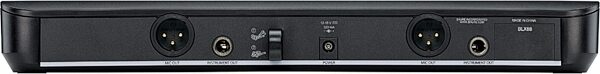 open zoom image for Shure BLX1288/MX53 Dual-Channel Combo Wireless System with SM58 Handheld Mic and MX153 Earset Mic, Band J11 (596 - 616 MHz), Dual Receiver Rear