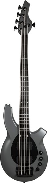 open zoom image for Ernie Ball Music Man Bongo 5HH Electric Bass, 5-String (with Case), Titan Gray, Ebony Fretboard, Action Position Back
