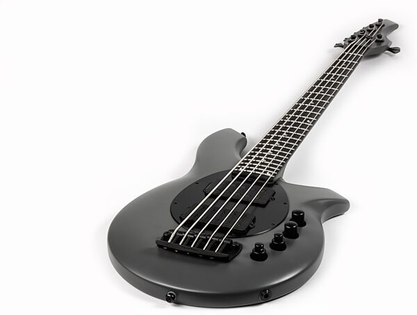 open zoom image for Ernie Ball Music Man Bongo 5HH Electric Bass, 5-String (with Case), Titan Gray, Ebony Fretboard, Angled Front