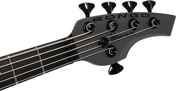 open zoom image for Ernie Ball Music Man Bongo 5HH Electric Bass, 5-String (with Case), Titan Gray, Ebony Fretboard, Action Position Back