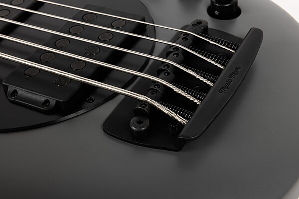open zoom image for Ernie Ball Music Man Bongo 5HH Electric Bass, 5-String (with Case), Titan Gray, Ebony Fretboard, Action Position Back