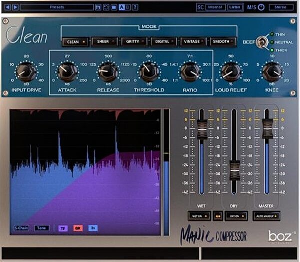 open zoom image for Boz Digital Manic Compressor Audio Plug-in, Digital Download, view