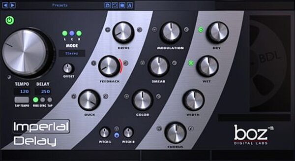 open zoom image for Boz Digital Imperial Delay Audio Plug-in, Digital Download, Action Position Back