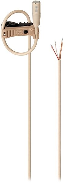 open zoom image for Audio-Technica BP899 Subminiature Omnidirectional Condenser Lavalier Microphone, Beige, Unterminated, Main