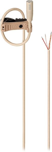 open zoom image for Audio-Technica BP899 Subminiature Omnidirectional Condenser Lavalier Microphone, Beige, Unterminated, Action Position Back