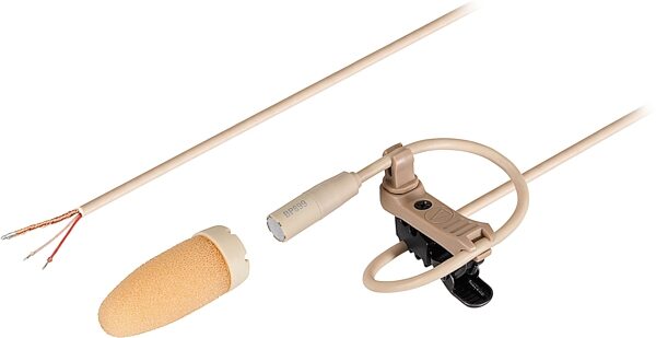 open zoom image for Audio-Technica BP899 Subminiature Omnidirectional Condenser Lavalier Microphone, Beige, Unterminated, Action Position Back