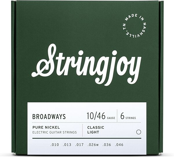 open zoom image for Stringjoy SJ-BR Broadways Nickel Wound Electric Guitar Strings, 10-46, Action Position Back
