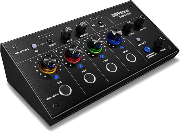open zoom image for Roland Bridge Cast Dual-Bus Gaming Audio Mixer, New, Action Position Front