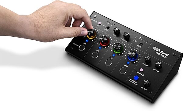 open zoom image for Roland Bridge Cast Dual-Bus Gaming Audio Mixer, New, Action Position Front