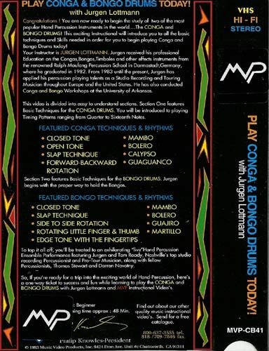 open zoom image for Video: Play Conga & Bongo Drums Today, Back Cover