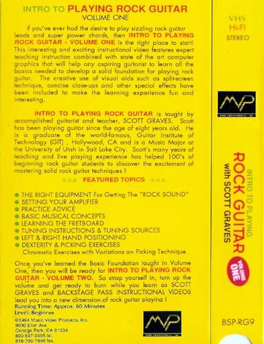 open zoom image for Video: Intro to Playing Rock Guitar Volume One, Back Cover