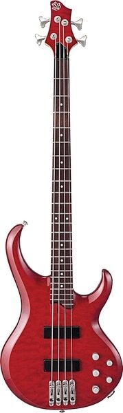 open zoom image for Ibanez BTB400QM Electric Bass Guitar (Transparent Red), Main