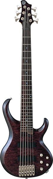 open zoom image for Ibanez BTB406QM 6-String Bass Guitar, Transparent Black