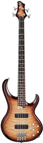 open zoom image for Ibanez BTB450QM Prestige 4-String Electric Bass, Natural Brown Sunburst