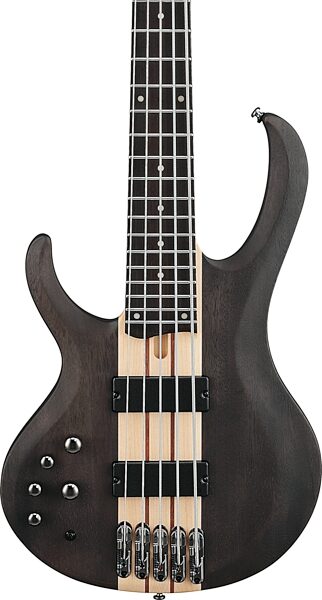 open zoom image for Ibanez BTB605L Electric Bass, Left-Handed, Transparent Gray Flat, Action Position Back