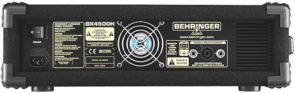 open zoom image for Behringer BX4500H Ultrabass Bass Amplifier Head (450 Watts), Back