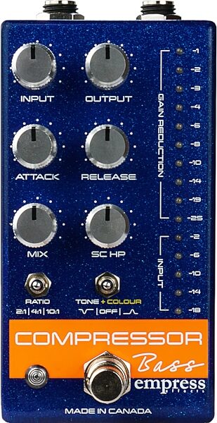 open zoom image for Empress Bass Compressor Pedal, Blue, Action Position Back