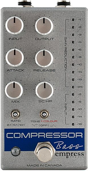 open zoom image for Empress Bass Compressor Pedal, Silver, Action Position Back