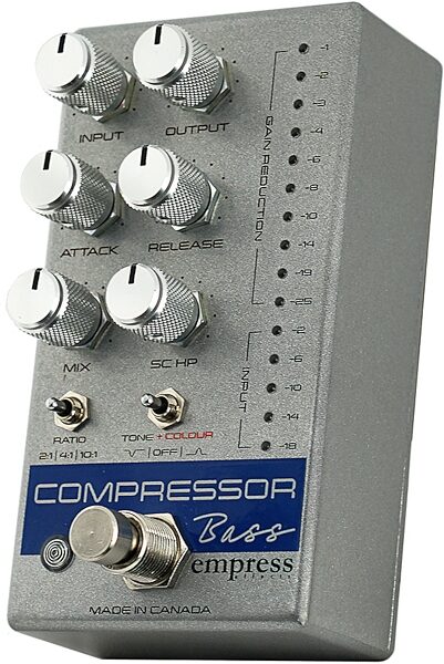 open zoom image for Empress Bass Compressor Pedal, Silver, Action Position Back