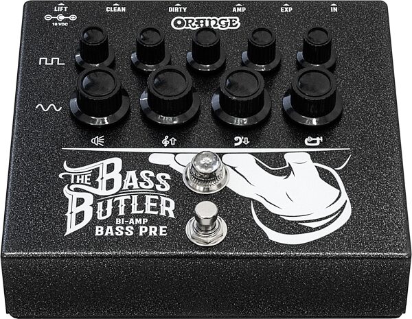 open zoom image for Orange Bass Butler Biamplified Bass Preamp Pedal, New, Action Position Back