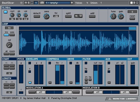 open zoom image for Native Instruments Reaktor Session (Macintosh and Windows), Beat Slicer