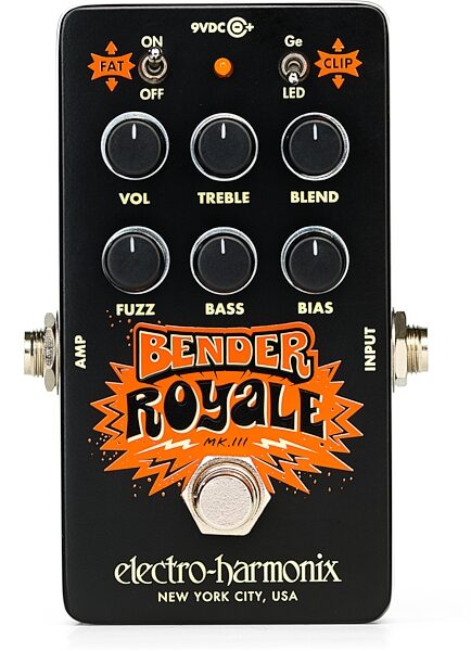 open zoom image for Electro-Harmonix Bender Royale Germanium Fuzz Pedal, Black, Action Position Back