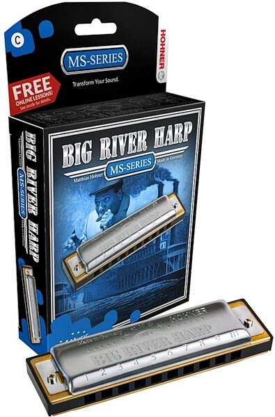 open zoom image for Hohner 590BX Big River Harmonica, Key of B, Action Position Back
