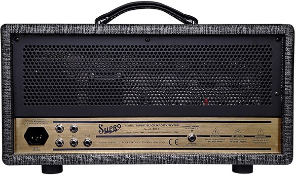 open zoom image for Supro Black Magick Reverb Guitar Amplifier Head (25 Watts), New, Action Position Back