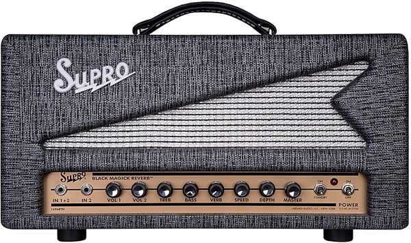 open zoom image for Supro Black Magick Reverb Guitar Amplifier Head (25 Watts), New, Action Position Front