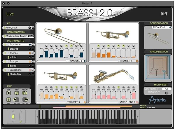 open zoom image for Arturia Brass Physical Modeling Software Synth, Screenshot - 1