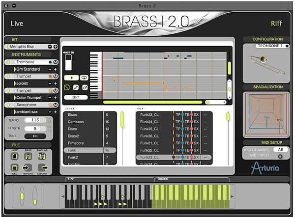 open zoom image for Arturia Brass Physical Modeling Software Synth, Screenshot - 2