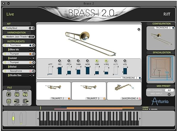 open zoom image for Arturia Brass Physical Modeling Software Synth, Screenshot - 4