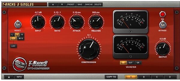 open zoom image for IK Multimedia T-RackS 3 Singles Mastering Software (Mac and Windows), OptoComprosser