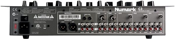 open zoom image for Numark C3 5-Channel Rack DJ Mixer, Back