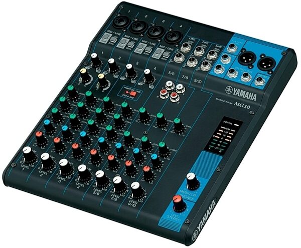 open zoom image for Yamaha MG10 Stereo Mixer, New, Angle